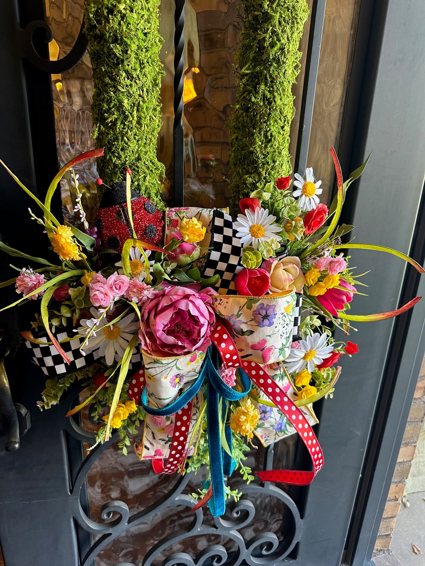 Bouquet Of Flowers Moss Wreath